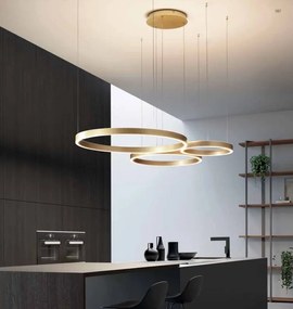 Lustra LED circulara cu 3 inele 80/60/40cm CRISEIDE, alb, negru sau auriu