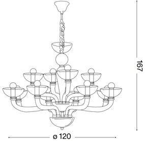 Lustră pe cablu Ideal Lux CASANOVA 16×E14/40W/230V