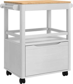 vidaXL Troler de Bucătărie FLORO Alb 72,5 x 45 x 80 cm