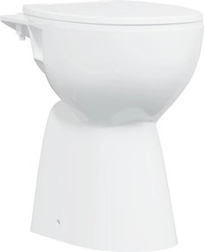 vidaXL Toaletă fără bord 7 cm înălțime suplimentară închidere ușoară ceramică albă
