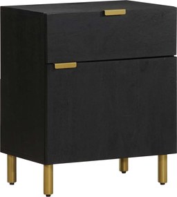 vidaXL Noptieră, negru, 50x33x60 cm, lemn prelucrat