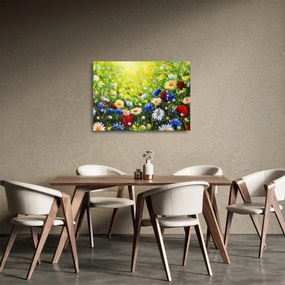 Tablou pe sticlă - Flori sălbatice (70x50 cm)