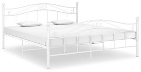 325007 vidaXL Cadru de pat, alb, 200x200 cm, metal