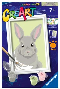 CREART PICTURA PE NUMERE PENTRU COPII IEPURAS GRI - RAVENSBURGER (RVSPBN23718)