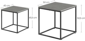 Set 2 masute de cafea QUADRO, gri