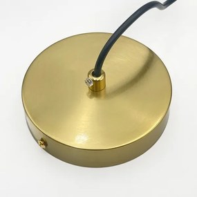 Lustră CRISTAL suspendată pe cablu, 1xE14/15W/230V, alamă/bej fumuriu
