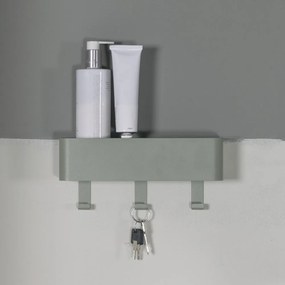 Cuier de perete verde prăfuit cu raft din metal 27 cm Dax Play – Spinder Design