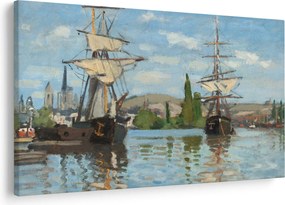 Tablou - Claude Monet, Ships Riding on the Seine at Rouen, reproducere (90x60 cm)