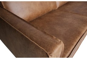 Colțar maro cu tapițerie din imitație de piele (cu colț pe partea dreaptă/în formă de ”L”) Rodeo – WOOOD