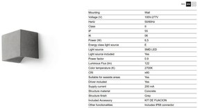Aplica LED exterior iluminat ambiental IP55 GROT 2700K gri