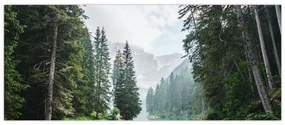 Tablou lacului în pădure (120x50 cm)