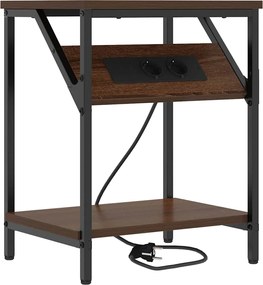 vidaXL Dulap de noapte Stejar închis 38 x 30 x 48 cm Lemn compozit