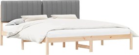 vidaXL Cadru de pat cu tăblie tapițată Gri deschis 180 x 200 cm