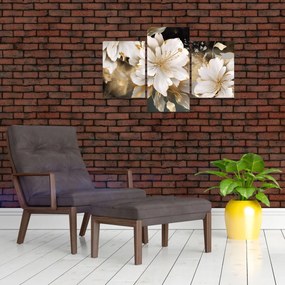 Tablou - Flori în aur (90x60 cm)