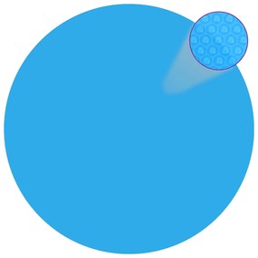 Folie solara plutitoare piscina, rotunda, PE, 455 cm, albastru 1, Albastru, 455 cm