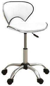 vidaXL Scaun de salon spa, alb, piele ecologică