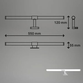 Briloner - Aplica LED pentru oglindă de baie SALA, 8W, 230V, 4000K, IP44