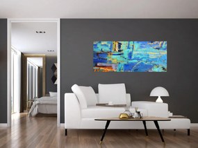 Tablou - pictură abstractă în ulei (120x50 cm)