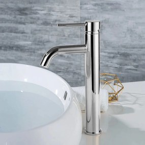 Baterie Lungo silver lucios înaltă - H 28 cm