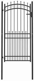 vidaXL Poartă de gard cu țepi Negru 100 x 200 cm