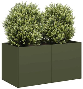 vidaXL Jardinieră verde măsline 80x40x40 cm oțel laminat la rece