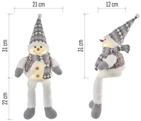 Decorațiune LED de Crăciun 6xLED/3xAA om de zăpadă