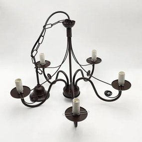 Lustră pe lanț Brilagi COTTAGE 5xE14/40W/230V maro/alb