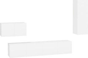 vidaXL Set dulap TV, 4 piese, alb, lemn prelucrat