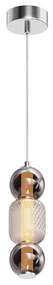Pendul LED design modern decorativ Drop crom