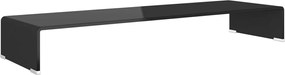 vidaXL Stand TV/Suport monitor din sticlă, 100x30x13 cm, negru