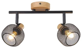 Lustra aplicata 2l design industrial Grendel negru