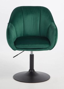 HR2055N Scaun Verde din Catifea cu Bază Neagră