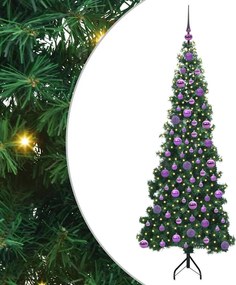 vidaXL Pom de Crăciun Artificial pentru Colț Verde 180 cm PVC și Metal