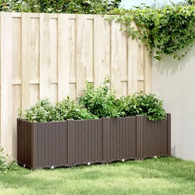 vidaXL Jardinieră de grădină, maro, 160x40x53 cm, PP