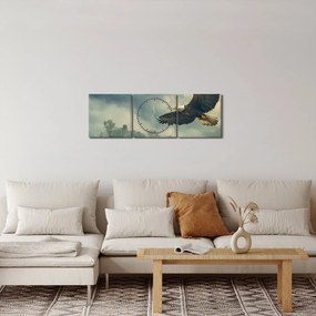 Tablou - Vultur în zbor (cu ceas) (90x30 cm)