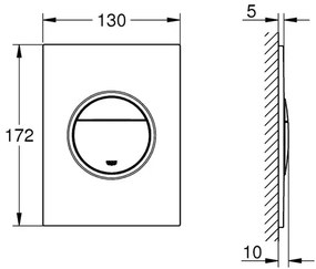 Clapeta de actionare Grohe Nova Cosmopolitan S antracit periat Hard Graphite