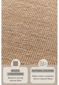 Covor în culoare naturală din iută 120x170 cm Bouclé – Hanse Home