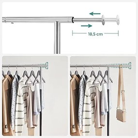 Suport extensibil pentru haine, metal, negru, Songmics
