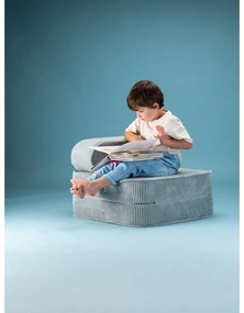 Fotoliu de copii verde mentă cu tapițerie din catifea reiată Flip – Wigiwama