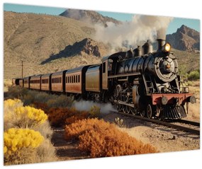 Tablou - Locomotivă cu aburi (90x60 cm)