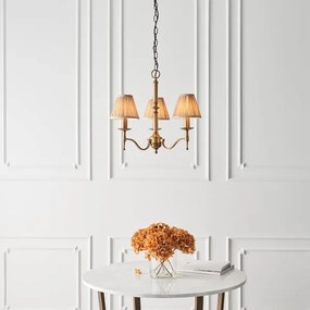 Endon 63628 - Candelabru suspendat cu lanț STANFORD 3xE14/40W/230V alamă/bej