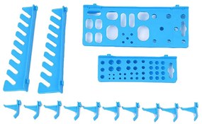 Panou de perete cu suporturi pentru scule si suruburi, 43 piese