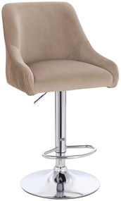 HR920W Scaun Latte din Catifea cu Bază Aurie