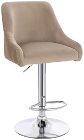 HR920W Scaun Latte din Catifea cu Bază Aurie