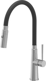 Baterie bucatarie cu pipa flexibila Quadron Pop Gina inox - negru