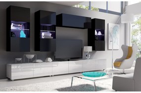 Mobilier living Calabria C11 (Negru + Alb) (fără iluminat). 1051634