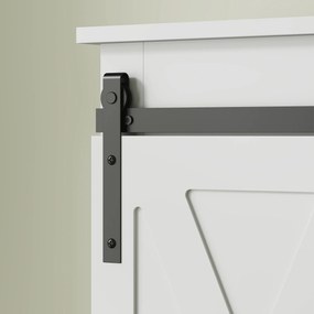 HOMCOM Mobilier WC deasupra toaletei cu ușă glisantă, cu 6 compartimente de depozitare, alb | Aosom Romania