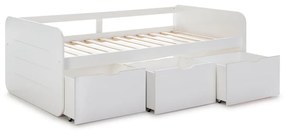 Pat pentru copii alb cu spațiu de depozitare 90x190 cm Abbott – Marckeric