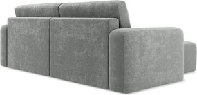 Colțar gri extensibil/cu spațiu de depozitare cu tapițerie din chenille (cu colț pe partea stângă/cu șezlong) Kona – Makamii
