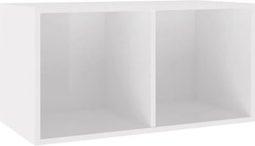 vidaXL Cutie de depozitare viniluri, alb extralucios, 71x34x36 cm lemn